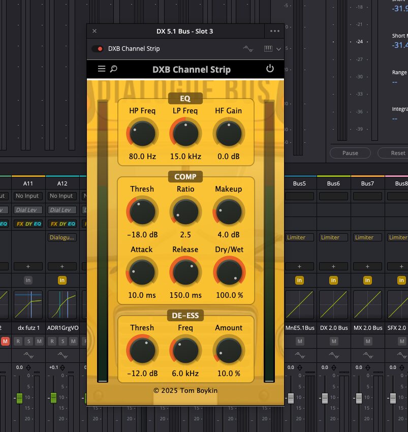DXB Dialogue Bus Channel Strip Plugin